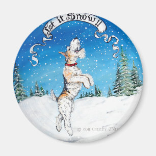 Draht-Foxterrier-Winter Magnet