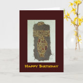 Draht-Frauen-ethnisches alles Gute zum Geburtstag Karte (Gelbe Blume)