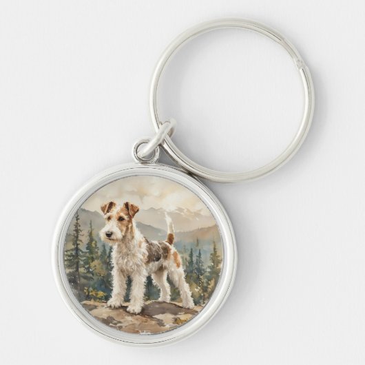 Draht-Fuchs-Terrier Schlüsselanhänger (Vorne)
