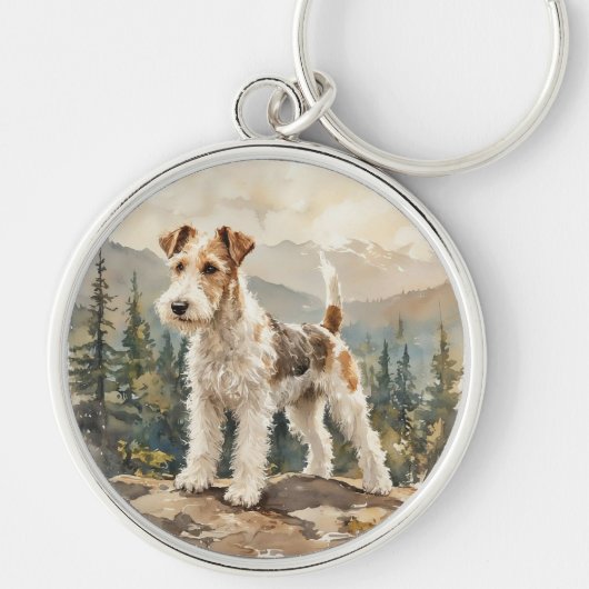 Draht-Fuchs-Terrier Schlüsselanhänger (Vorne)