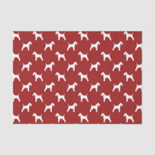 Draht-Fuchs-Terrier-Silhouetten Muster Rot Seidenpapier