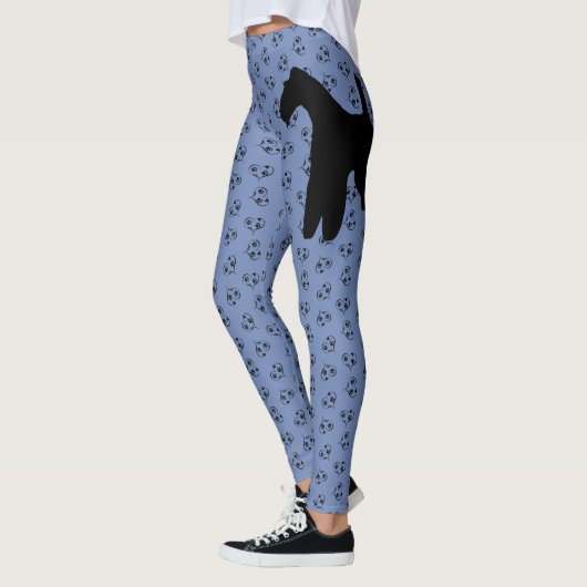 Draht-Haar-Foxterrier-Herz-Muster Leggings (Links)