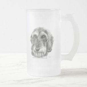 Draht-Haarige Dackel Mattglas Bierglas