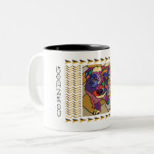 Draht-haariger Jack-Russell-Terrier Zweifarbige Tasse (Vorderseite Links)