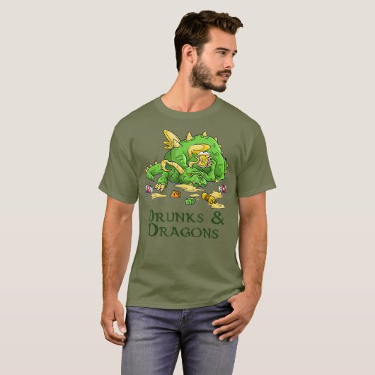 Drähte und Drachen Funny DM Dice Beer Tabletop T-Shirt (Vorne ganz)