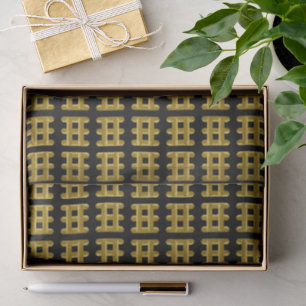 Drahter Golden Cord Quadratisches Muster Gold auf Seidenpapier