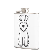 Drahtfox-Terrier-HundeCartoon Flachmann (Links)