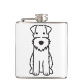 Drahtfox-Terrier-HundeCartoon Flachmann (Vorderseite)