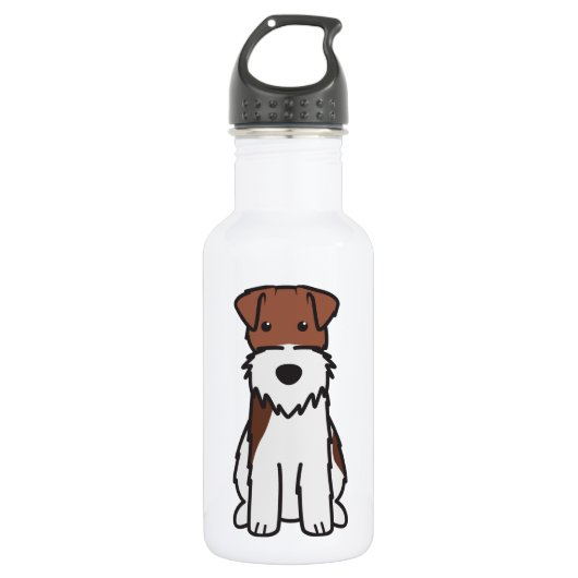 Drahtfox-Terrier-HundeCartoon Trinkflasche (Vorderseite)