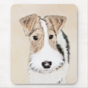Drahtfox-Terrier-Malerei - niedliche ursprünglich Mousepad
