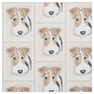 Drahtfox-Terrier-Malerei - niedliche ursprüngliche Stoff