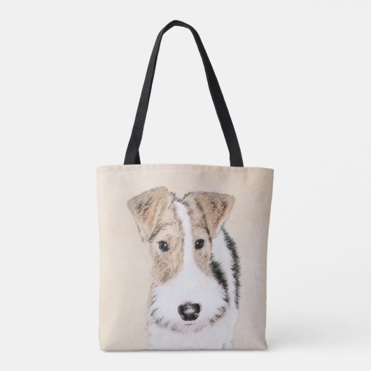 Drahtfox-Terrier-Malerei - niedliche ursprüngliche Tasche (Rückseite)