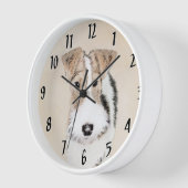 Drahtfox-Terrier-Malerei - niedliche ursprüngliche Wanduhr (Winkel)