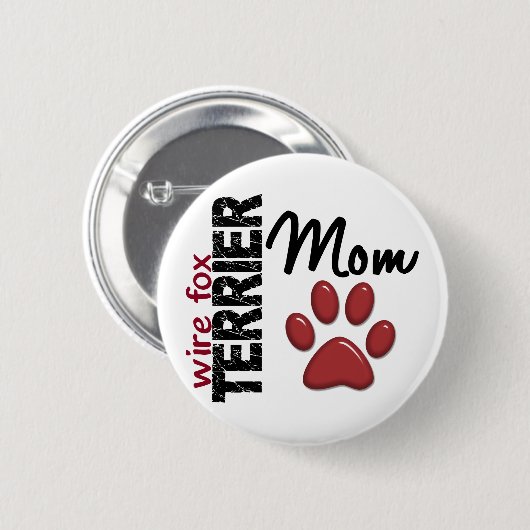 Drahtfox-Terrier-Mama 2 Button (Vorne & Hinten)