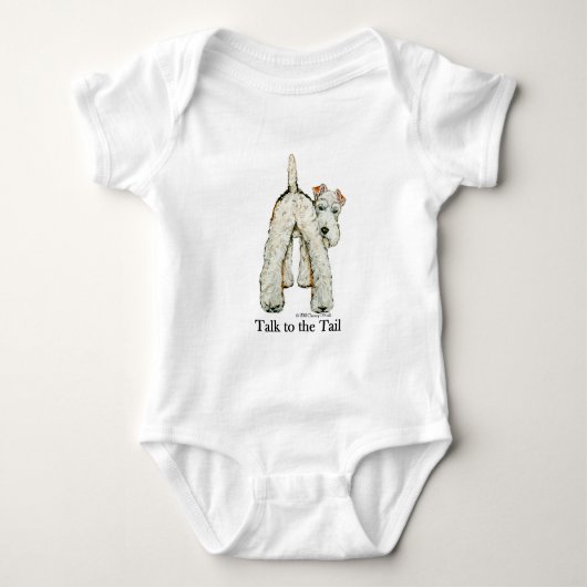 Drahtfox-Terrier-Schwanz Baby Strampler (Vorderseite)