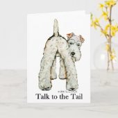 Drahtfox-Terrier-Schwanz Karte (Gelbe Blume)