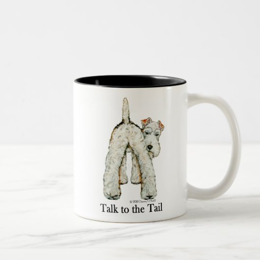 Drahtfox-Terrier-Schwanz Zweifarbige Tasse (Rechts)