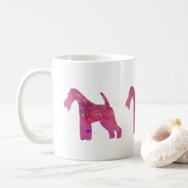 Drahtfox Terrier Silhouette Aquarellbild Kaffeetasse