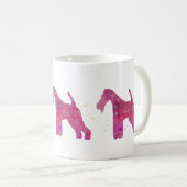 Drahtfox Terrier Silhouette Aquarellbild Kaffeetasse (VorderseiteRechts)