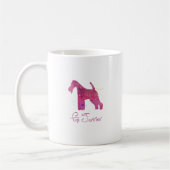 Drahtfox Terrier Silhouette Aquarellbild Kaffeetasse (Links)