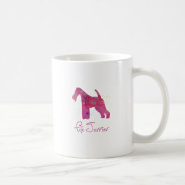 Drahtfox Terrier Silhouette Aquarellbild Kaffeetasse