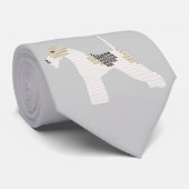 Drahtfox-Terrier-Silhouette Krawatte (Gerollt)