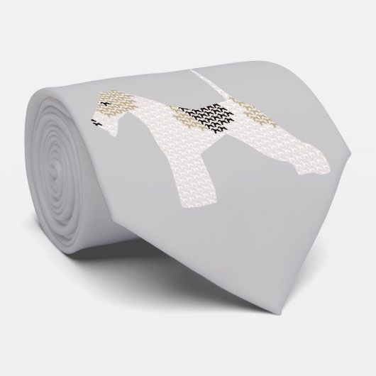 Drahtfox-Terrier-Silhouette Krawatte (Gerollt)
