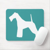 Drahtfox-Terrier-Silhouette Mousepad (Mit Mouse)