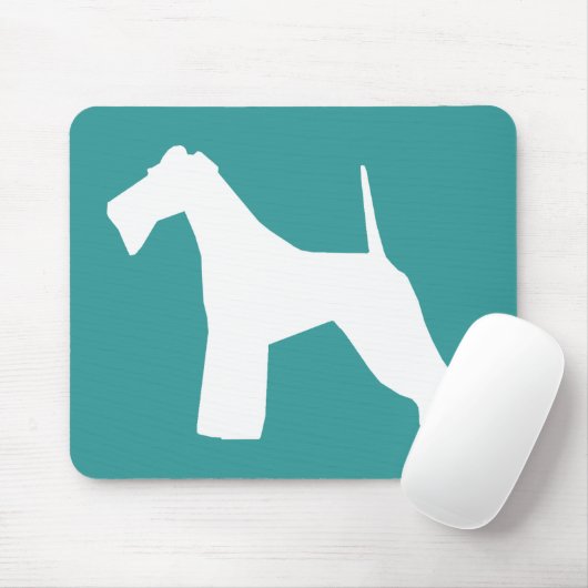 Drahtfox-Terrier-Silhouette Mousepad (Mit Mouse)