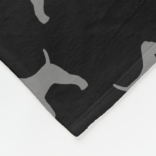 Drahtfox-Terrier-Silhouette-Muster Fleecedecke (Ecke)
