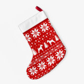 Drahtfox-Terrier-Silhouette-Muster-niedlicher Kleiner Weihnachtsstrumpf (Rückseite (Hängend))