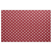 Drahtfox-Terrier-Silhouette-Muster-Rot Stoff (Yard (91,4 cm))
