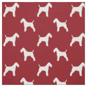 Drahtfox-Terrier-Silhouette-Muster-Rot Stoff (Muster)