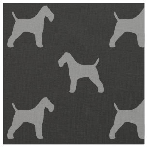 Drahtfox-Terrier-Silhouette-Muster Stoff