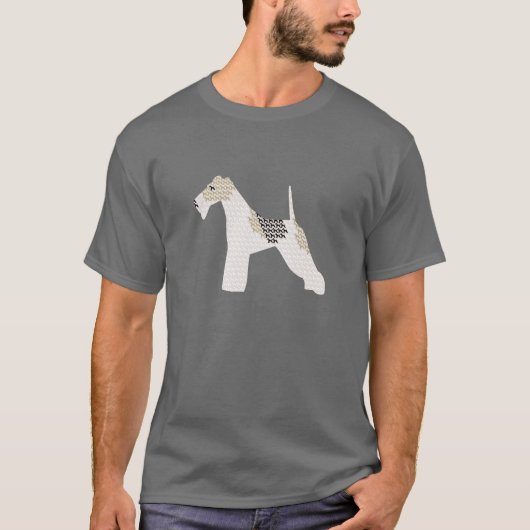 Drahtfox-Terrier-Silhouetten T-Shirt (Vorderseite)