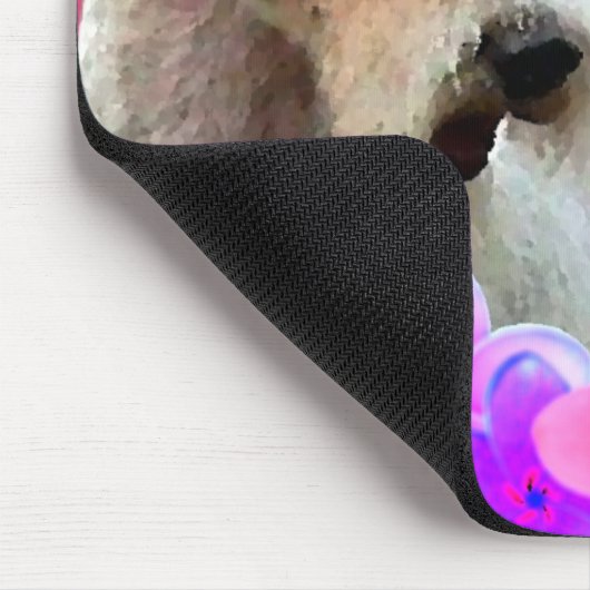 Drahtfox-Terrier und -Blumen Mousepad (Ecke)