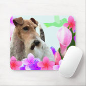 Drahtfox-Terrier und -Blumen Mousepad (Mit Mouse)