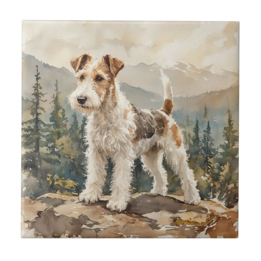 Drahtfoxterrier Fliese (Vorderseite)