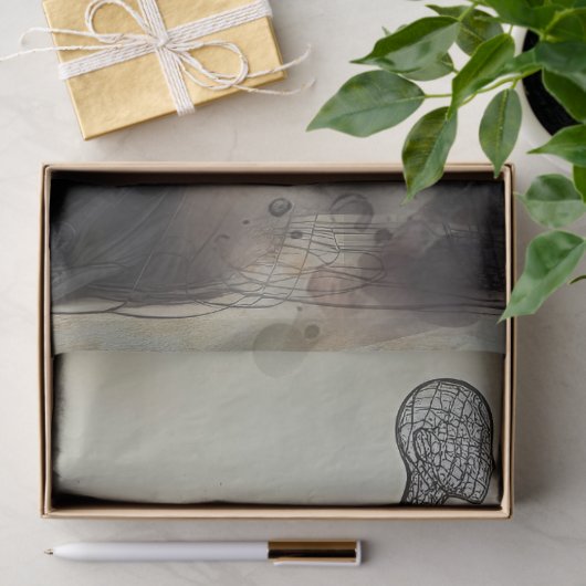 Drahtgewebtes Mannequin 1 gotischer Stil Seidenpapier (Geschenk)