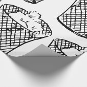 Drahtgitter-Abfalleimer Schwarz-Weiß-Müll Geschenkpapier