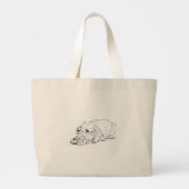 Drahthaar-Dachshund-Tragetasche Jumbo Stoffbeutel (Rückseite)