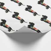Drahthaar Dackel Bohemische Blumenzubereitung Silh Geschenkpapier (Ecke)