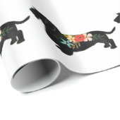 Drahthaar Dackel Bohemische Blumenzubereitung Silh Geschenkpapier (Rolleneckpunkt)