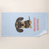 Drahthaar-Dackel| Flecken mit benutzerdefiniertem  Strandtuch (Vorderseite)