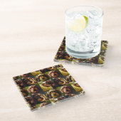 Drahthaar Dackel Glasuntersetzer (Schrägansicht)