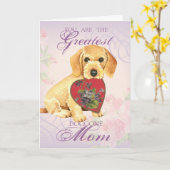 Drahthaar Dackel Herzliche Mama Karte (Gelbe Blume)