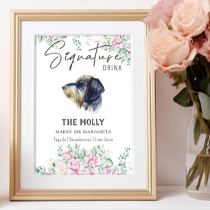 Drahthaar Dackel Hochzeit Unterschrift Trinkzeiche Poster