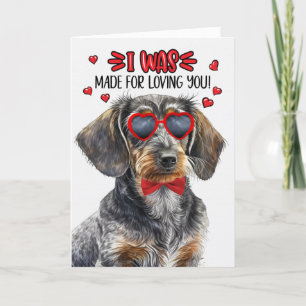 Drahthaar Dackel Hund hat dich geliebt Valentine Feiertagskarte