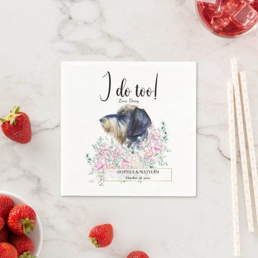 Drahthaar Dackel Hund Hochzeitcocktail Napkins Serviette (Beispiel)