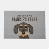 Drahthaar Dackel Hund | Niedlich Teckel Custom Fußmatte (Vorderseite)